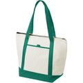 Natural,Green - Back - Bullet Lighthouse Non Woven Cooler Tote