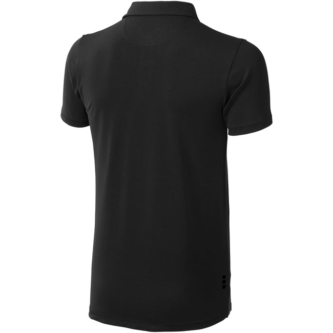 Solid Black - Back - Elevate Mens Markham Short Sleeve Polo