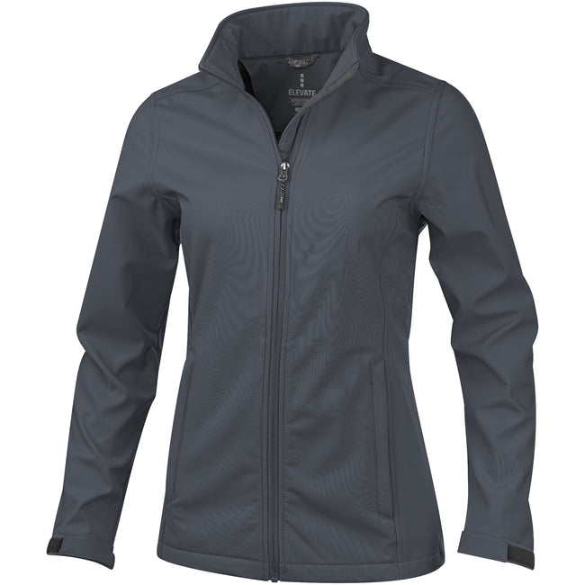 Storm Gray - Front - Elevate Womens-Ladies Maxson Softshell Jacket