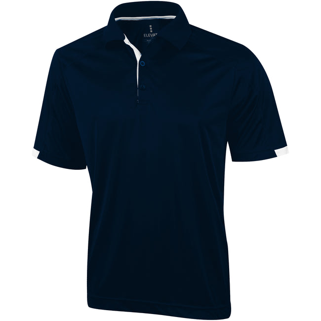 Navy - Front - Elevate Mens Kiso Short Sleeve Polo