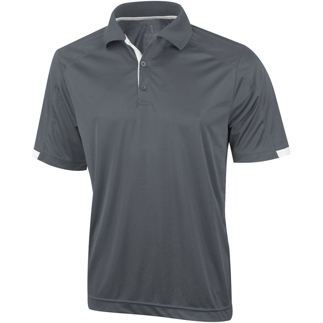 Steel Gray - Front - Elevate Mens Kiso Short Sleeve Polo