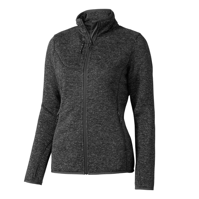 Heather Smoke - Side - Elevate Womens-Ladies Tremblant Knit Jacket