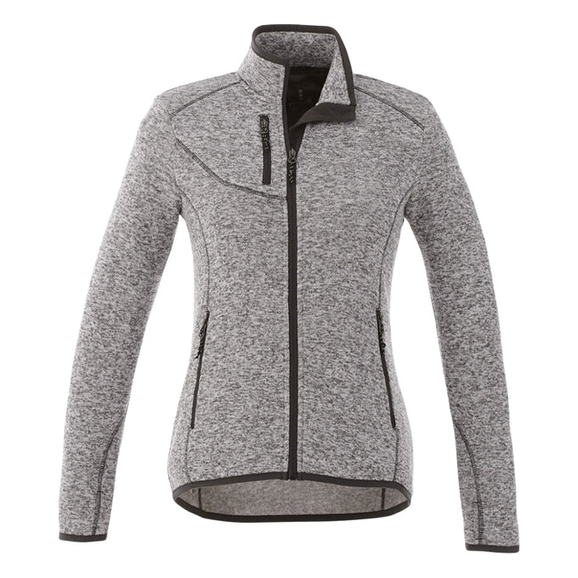 Heather Gray - Front - Elevate Womens-Ladies Tremblant Knit Jacket