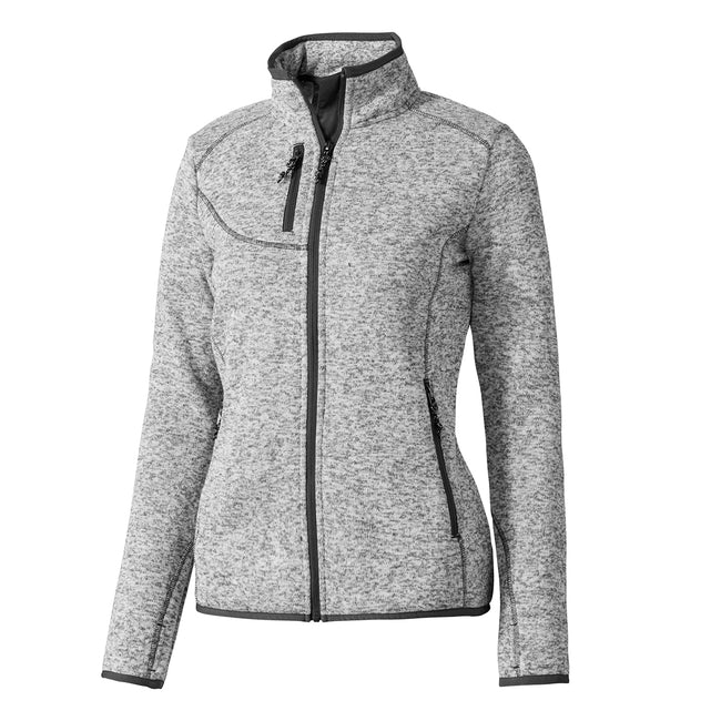 Heather Gray - Side - Elevate Womens-Ladies Tremblant Knit Jacket