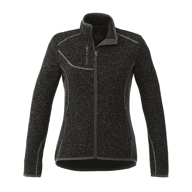 Heather Smoke - Front - Elevate Womens-Ladies Tremblant Knit Jacket