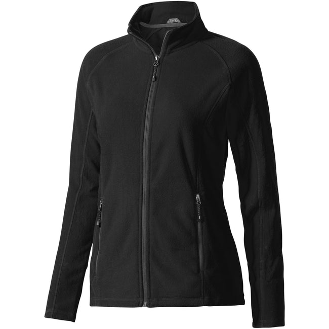 Solid Black - Front - Elevate Womens-Ladies Rixford Full Zip Polyfleece