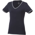 Navy-Gray Melange-White - Front - Elevate Womens-Ladies Elbert Pique T-Shirt