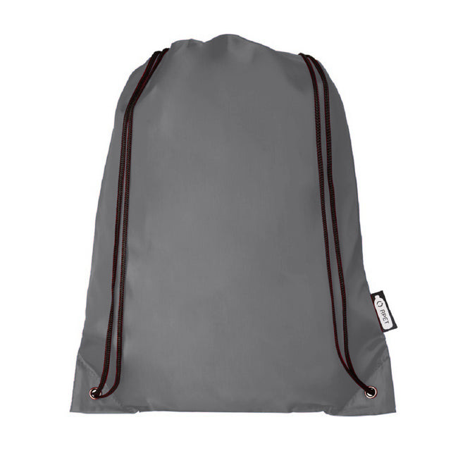 Gray - Front - Bullet Oriole Recycled Drawstring Backpack
