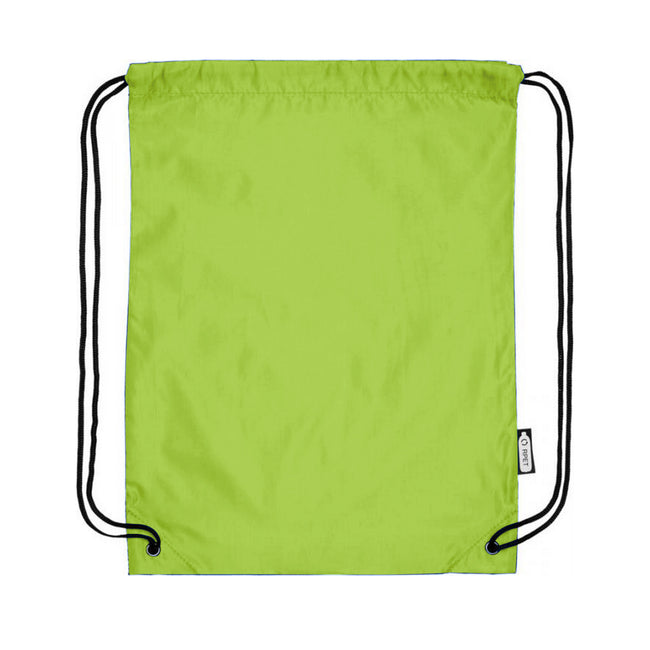 Lime - Back - Bullet Oriole Recycled Drawstring Backpack
