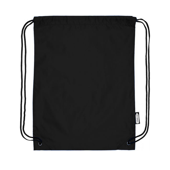 Solid Black - Back - Bullet Oriole Recycled Drawstring Backpack