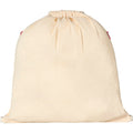 Natural-Red - Back - Bullet Adults Unisex Oregon Zippered Drawstring Backpack