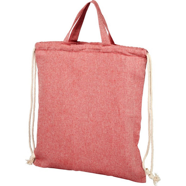 Heather Red - Back - Bullet Adults Unisex Pheebs 150gm Drawstring Backpack