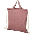Heather Maroon - Back - Bullet Adults Unisex Pheebs 150gm Drawstring Backpack