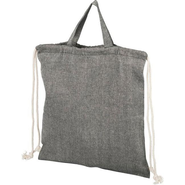 Heather Black - Back - Bullet Adults Unisex Pheebs 150gm Drawstring Backpack