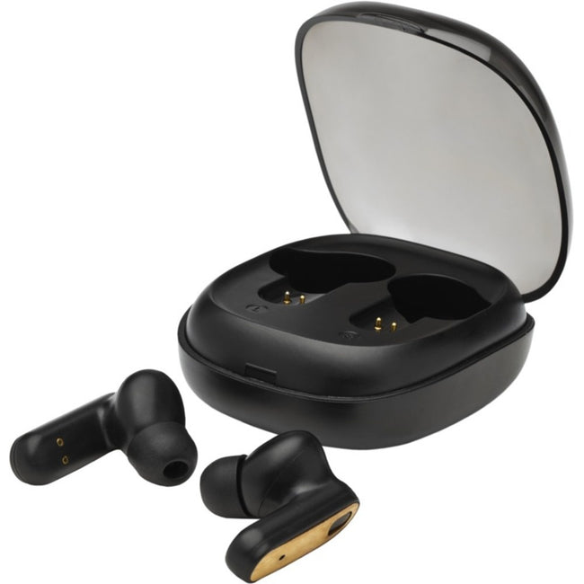 Solid Black - Front - Avenue Nitida Bamboo Wireless Earbuds