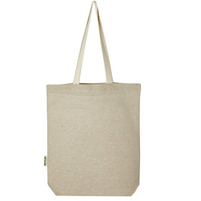 Natural-Black Heather - Back - Bullet Pheebs Heather Front Pocket Tote Bag
