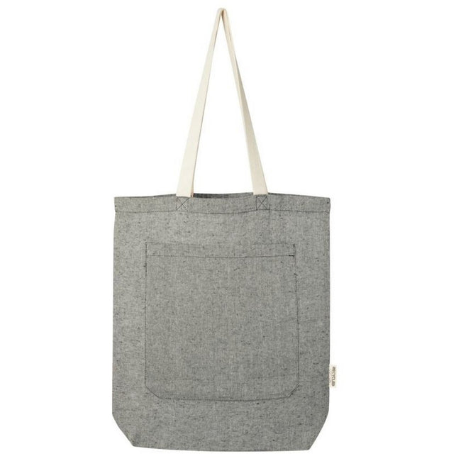 Black Heather - Front - Bullet Pheebs Heather Front Pocket Tote Bag