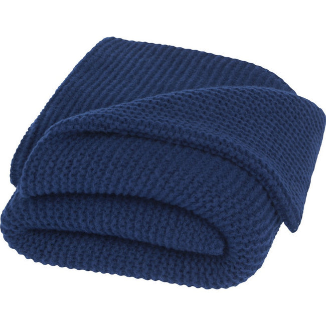 Navy - Front - Seasons Suzy Polyester Knitted Blanket