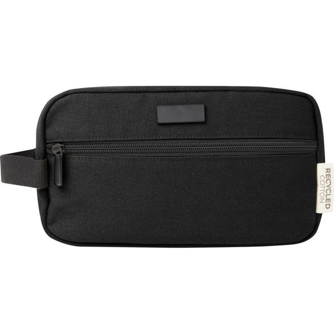 Solid Black - Front - Joey Canvas Recycled 0.9gal Toiletry Bag
