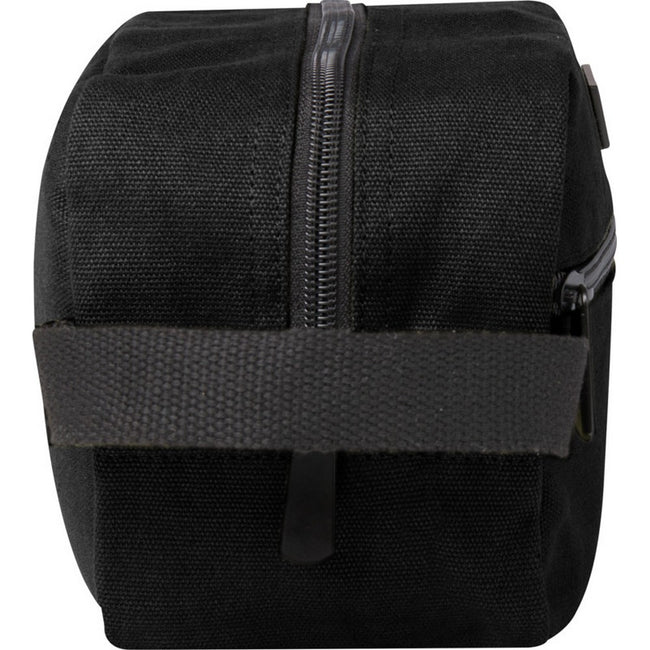 Solid Black - Side - Joey Canvas Recycled 0.9gal Toiletry Bag
