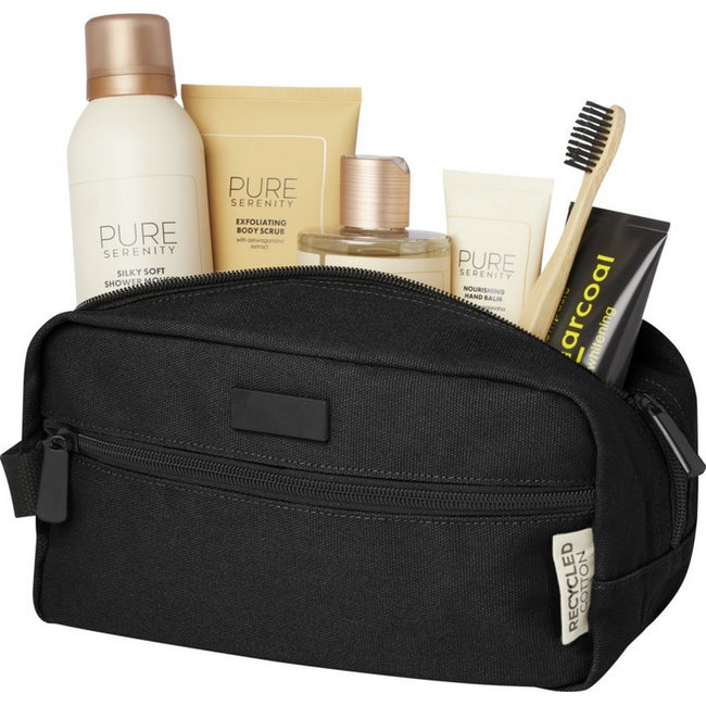 Solid Black - Pack Shot - Joey Canvas Recycled 0.9gal Toiletry Bag