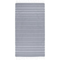 Gray - Front - Anna Hammam Striped Cotton Beach Towel