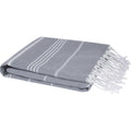 Gray - Back - Anna Hammam Striped Cotton Beach Towel