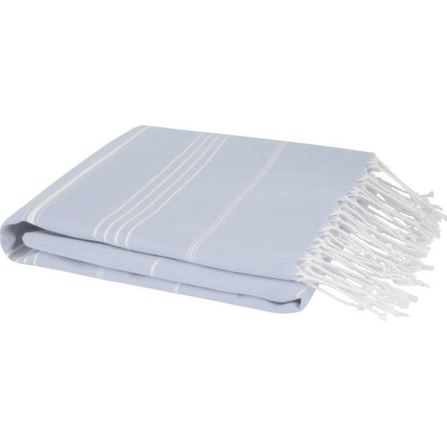 Light Blue - Back - Anna Hammam Striped Cotton Beach Towel