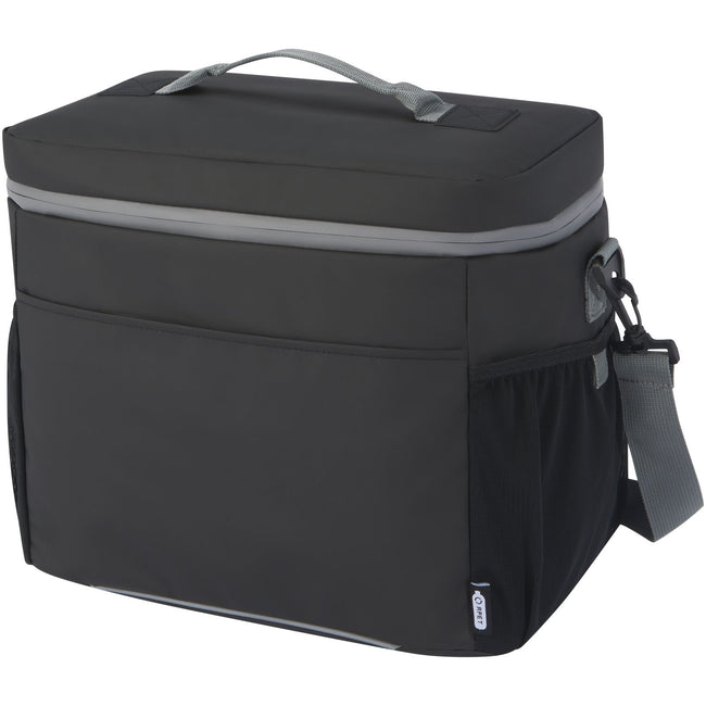Solid Black - Side - Aqua Water Resistant Recycled 4.8gallon Cooler Bag