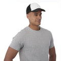 Solid Black,White - Side - Bullet Trucker 5 Panel Cap