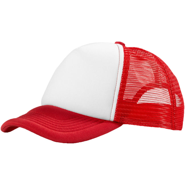 Red,White - Front - Bullet Trucker 5 Panel Cap