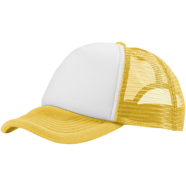 Yellow,White - Front - Bullet Trucker 5 Panel Cap