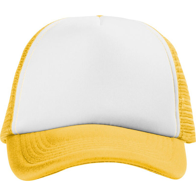 Yellow,White - Back - Bullet Trucker 5 Panel Cap