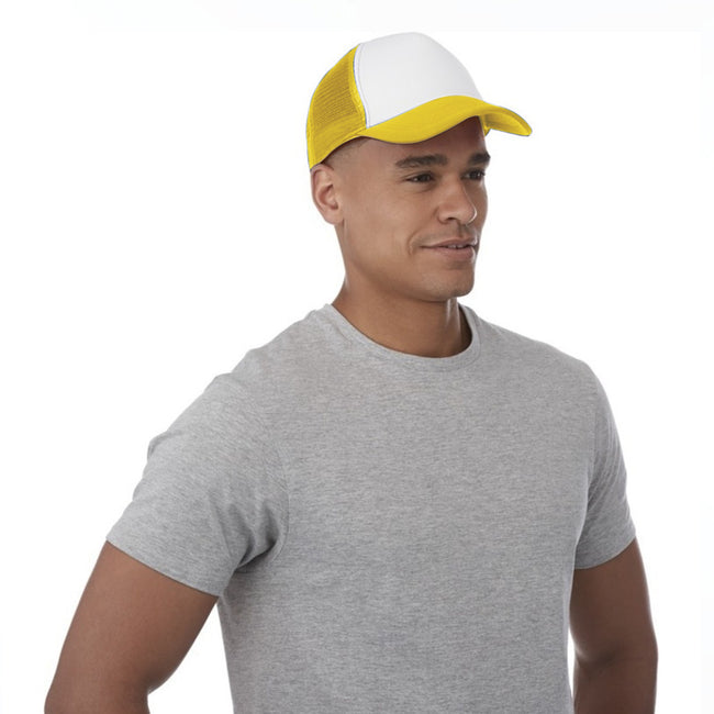 Yellow,White - Side - Bullet Trucker 5 Panel Cap