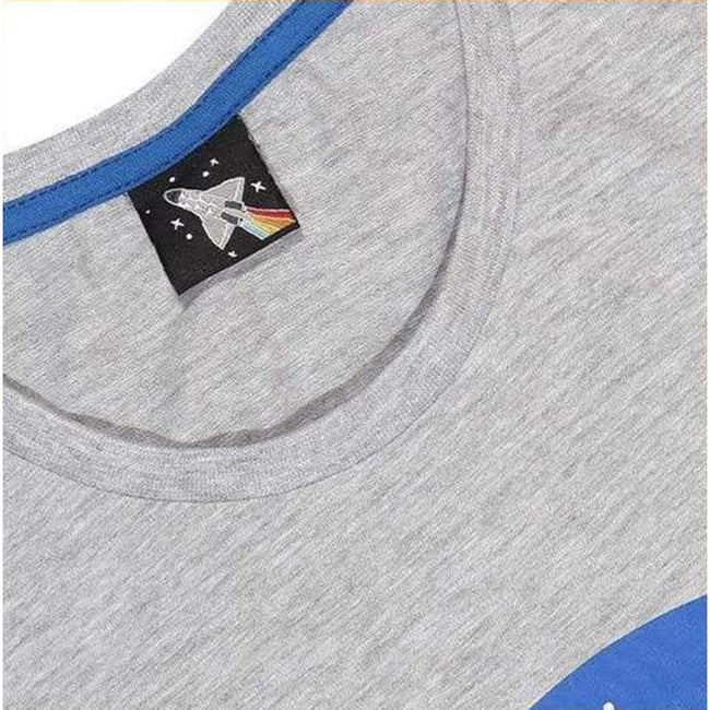Blue-Heather Grey - Back - NASA Mens Classic Logo Pajama Set