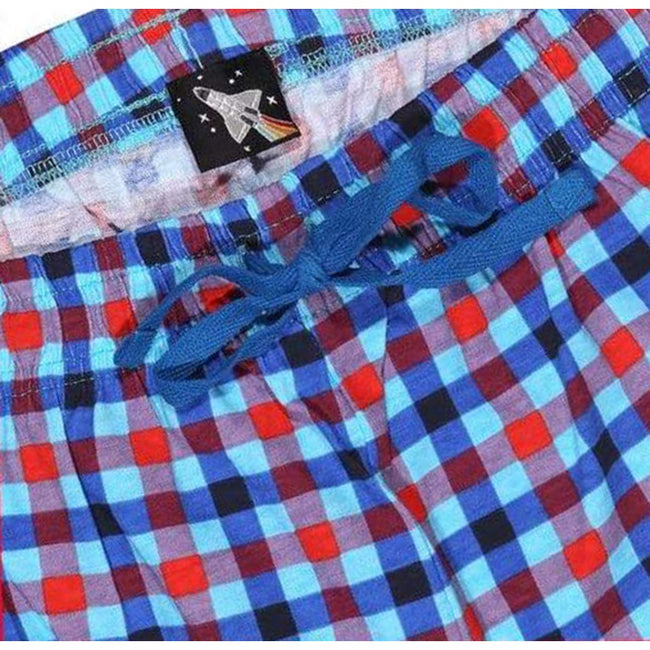 Blue-Heather Grey - Side - NASA Mens Classic Logo Pajama Set