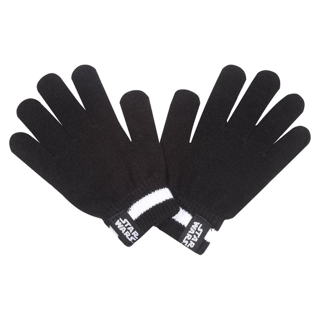 Black-White - Front - Star Wars Girls Logo Gloves