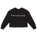 Black - Front - Friends Girls Logo Crop Sweatshirt