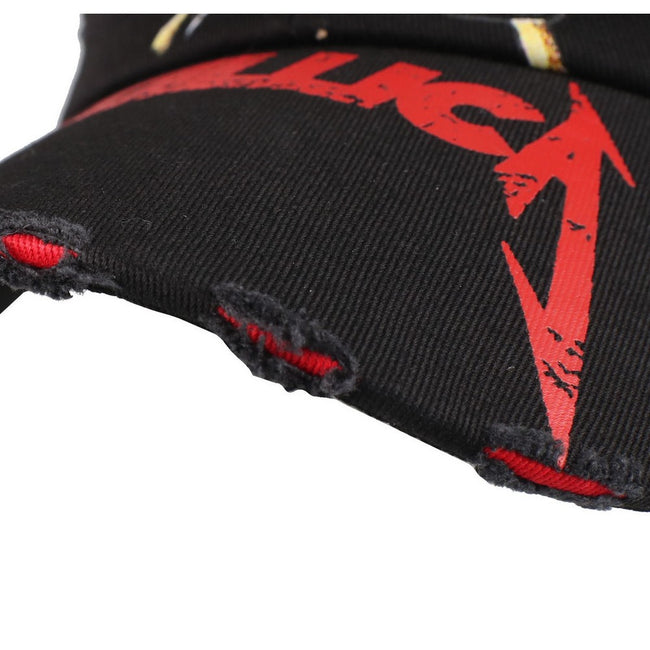 Black-Red-White - Side - Metallica Damage Inc Distressed Cap