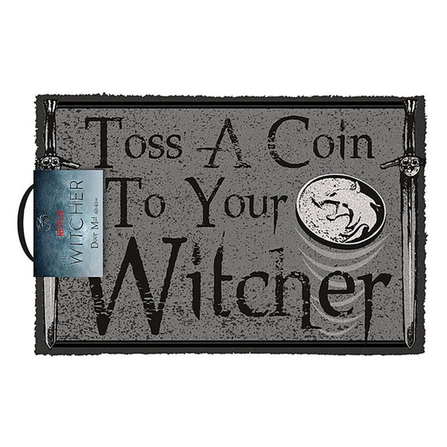 Gray-Black - Front - The Witcher Toss A Coin Door Mat