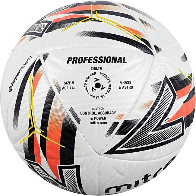 White-Black-Orange - Back - Mitre Delta One Match Football