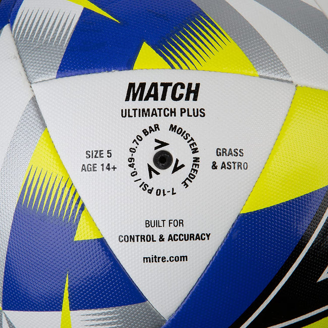 White-Blue-Black - Pack Shot - Mitre Match Football