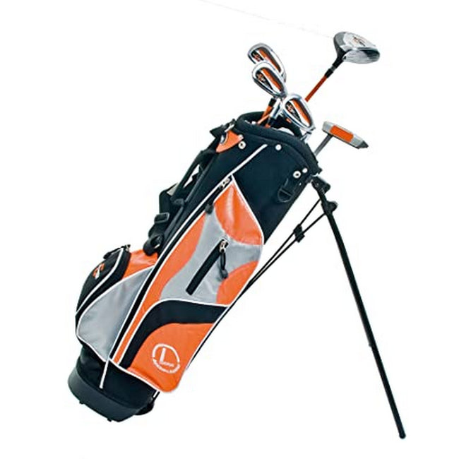 Black-Orange-Gray - Front - Longridge Challenger Golf Club Stand Bag Set