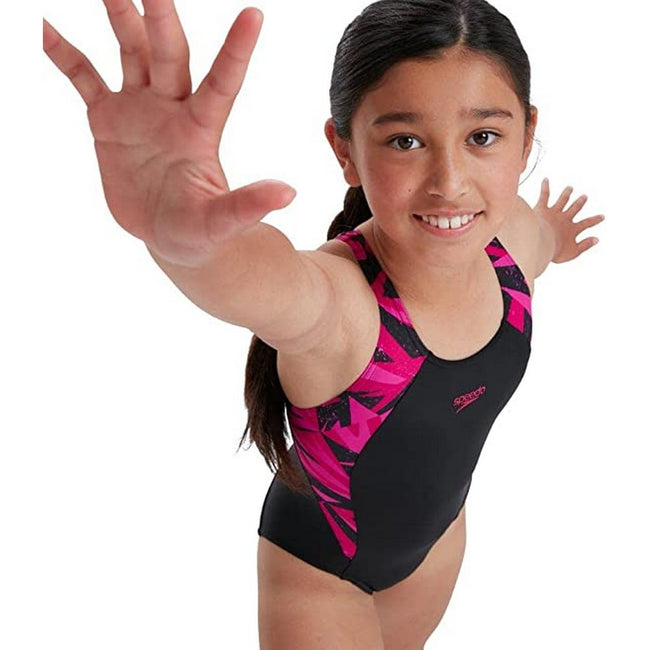 Black-Pink - Lifestyle - Speedo Girls Hyper Boom Splice One Piece Bathing Suit