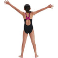 Black-Pink - Close up - Speedo Girls Hyper Boom Splice One Piece Bathing Suit