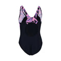 Navy-Pink - Back - Speedo Girls Hyper Boom Splice One Piece Bathing Suit