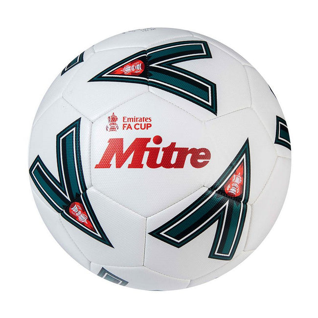 White-Green-Red - Front - Mitre Emirates FA Cup Soccer Ball