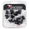 Black-Silver - Front - Precision Super Pro Football Boot Studs Set