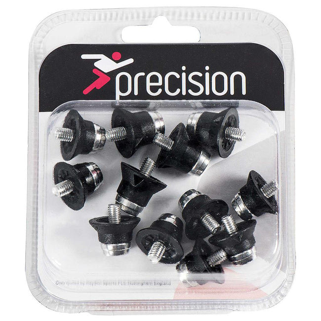 Black-Silver - Front - Precision Super Pro Football Boot Studs Set