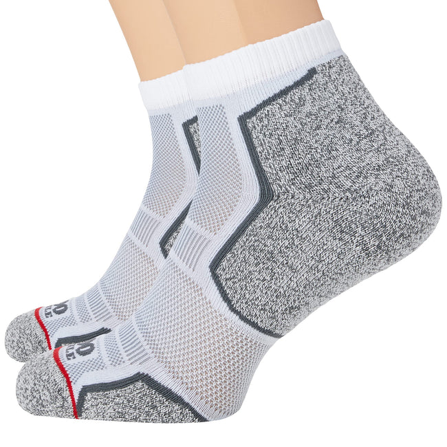 White-Gray - Back - 1000 Mile Mens Run Ankle Socks